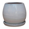 Trendspot 6 in. Dia. Cream White Ceramic Planter - Case of 4