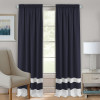 Achim 52 x 63 in. Darcy Rod Pocket Window Curtain Panel, Navy & White