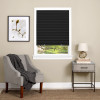 Achim 48 x 75 in. Cordless 1-2-3 Vinyl Room Darkening Pleated Window Shade - Black