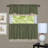 Achim 58 x 24 in. Darcy Window Curtain Tier & Valance Set - Green & Camel