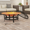Pure Garden 30 in. Outdoor Deep Fire Pit, Copper & Black