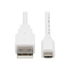 U050AB-003-WH SAFE-IT USB-A TO USB MICRO-B ANTIBACTERIAL CABLE M/M WHITE 3FT