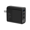 4xem 4XGAN00265WB 65W GAN PD CHARGER 2 X USB-C 1 X USB-A BLACK W/ DIGITAL DISPLAY