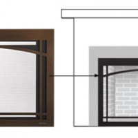 Majestic 35" Contemporary Arch Screen Front - Bronze: A decorative accessory that complements the Majestic Ruby 35-inch inserts.