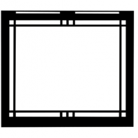 Majestic 36" Contemporary Rectangular Door - Black: A decorative front accessory designed to fit Majestic fireplace inserts.