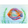 Betsy Drake PM358 Blue Script Crab Place Mat - Set of 4