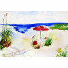 Betsy Drake Red Beach Umbrella Place Mat - Set of 4
