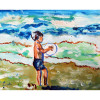 Betsy Drake 30 x 50 in. Boy & Surf Doormat