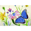 Betsy Drake Blue Morpho Door Mat Large