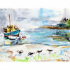 Betsy Drake Boats & Sandpipers Door Mat Small