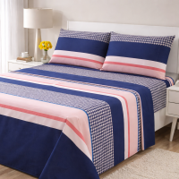 4 Piece Printed Bed Sheets Set MultiColor Striped Houndstooth Hotel Quality Luxury
