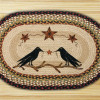 Earth Rugs Crow & Barn Stars Oval Patch