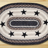 Earth Rugs Black Stars Oval Placemat