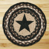 Earth Rugs Black Star Round Chair Pad