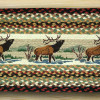 Earth Rugs Oval Patch Printed Runner- Winter Elk