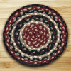 Earth Rugs Round Miniature Swatch- Burgundy- Black and Tan