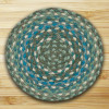Earth Rugs Miniature Swatch - Sage- Ivory and Settlers Blue