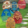 G.DeBrekht 12 x 8 in. Easter Eggs Free Standing Hanging Garden Decor - Set of 6