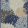 7 x 10 ft. Blue Large Floral Indoor & Outdoor Area Rug