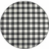 8 in. Gingham Indoor Outdoor Round Area Rug, Black & Ivory