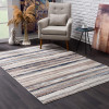 8 x 11 ft. Blue & Beige Distressed Stripes Area Rug