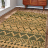 Hand Knotted Sumak Jute 8 x 10 ft. Eco-friendly Rectangle Area Rug, Oriental - Green & Beige