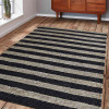 Hand Knotted Sumak Jute 5 x 8 ft. Eco-friendly Rectangle Area Rug, Contemporary - Beige & Black