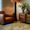 8 x 8 ft. Hand Tufted Wool Round Area Rug Floral Green