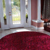 8 x 8 ft. Hand Tufted Polyester Round Shag Area Rug, Violet & Black