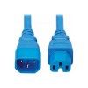 Eaton P018-010-ABL POWER CORD C14 TO C15 15A HEAVY-DUTY 250V 14 AWG BLUE 10FT