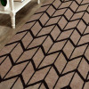 5 x 8 ft. Hand Knotted Wool Geometric Area Rug, Beige & Brown