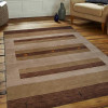 8 x 10 ft. Hand Knotted Gabbeh Wool Contemporary Rectangle Area Rug, Brown & Light Beige