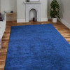 6 x 9 ft. Hand Knotted Gabbeh Silk Solid Rectangle Area Rug Dark Blue