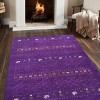 5 x 8 ft. Hand Knotted Gabbeh Silk Contemporary Rectangle Area Rug Purple