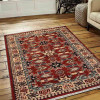 5 x 8 ft. Hand Knotted Afghan Wool & Silk Kazak Rectangle Area Rug, Red & Cream