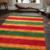 8 x 11 ft. Hand Knotted Gabbeh Silk Contemporary Rectangle Area Rug, Green & Gold
