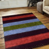 8 x 10 ft. Hand Knotted Gabbeh Silk Contemporary Rectangle Area Rug, Brown & Silver