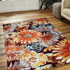 9 x 12 ft. Machine Woven Heatset Polypropylene Floral Rectangle Area Rug, Beige & Caramel
