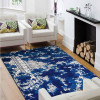 5 x 8 ft. Hand Knotted Silk Abstract Rectangle Area Rug, Blue & Beige