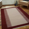10 x 13 ft. Hand Woven Flat Weave Kilim Wool Contemporary Rectangle Area Rug, Cream & Wine