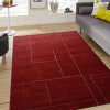 6 x 9 ft. Hand Knotted Gabbeh Silk Geometric Rectangle Area Rug, Red & Beige