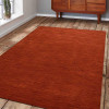 8 x 10 ft. Hand Knotted Gabbeh Wool Solid Rectangle Area Rug Light Red