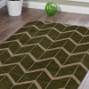 5 x 8 ft. Hand Knotted Wool Geometric Rectangle Area Rug, Green & Beige