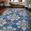 9 x 12 ft. Hand Tufted Wool Floral Rectangle Area Rug Blue