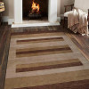 6 x 9 ft. Hand Knotted Gabbeh Wool Contemporary Rectangle Area Rug, Brown & Light Beige