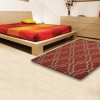 8 x 11 ft. Hand Tufted Wool Geometric Rectangle Area Rug, Red & Beige