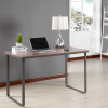 KB 59 x 47 x 24 in. Wood & Metal Desk - Brown & Gray