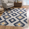 HomeRoots 7 x 10 ft. Blue & Gray Kilim Pattern Area Rug