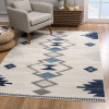 HomeRoots 7 x 10 ft. Navy & Ivory Tribal Pattern Area Rug