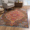 HomeRoots 7 x 10 ft. Rustic Orange Medallion Area Rug